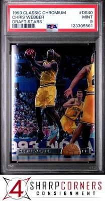 1993 CLASSIC CHROMIUM DRAFT PICKS CHROME DRAFT STARS #DS40 CHRIS WEBBER RC PSA 9 - Image 1 of 3