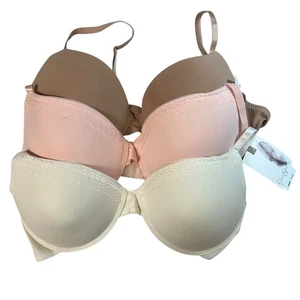 Pack de 3 sujetadores push up para mujer Jessica Simpson 38C beige rosa - Imagen 1 de 15