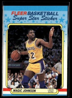 1988-89 Fleer Stickers Magic Johnson EX/MT Set Break. #6 - Image 1 of 2