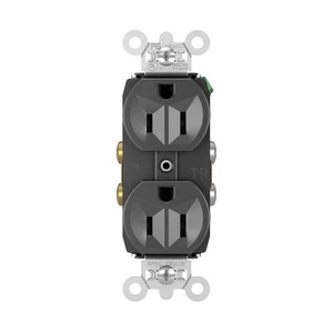 1 Count Legrand TR5262BKCC12 15A Tamper Resistant Duplex Outlet, Black, Side - Picture 1 of 6