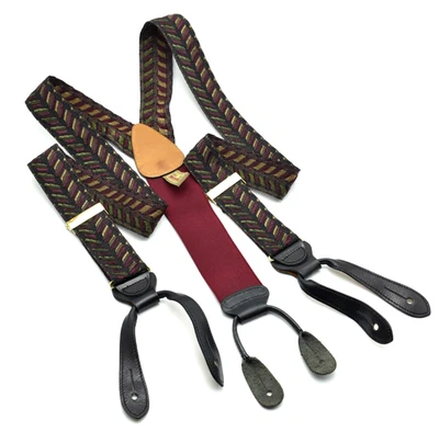 Trafalgar 真丝吊带多色雪佛龙编织皮革和黄铜 — 第 1/4 张图片