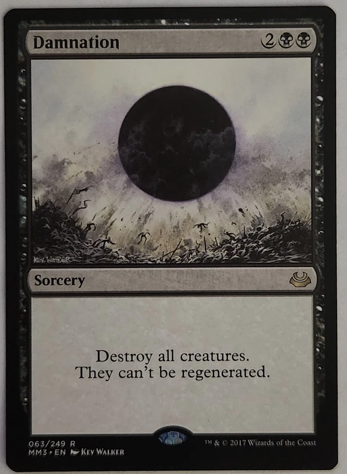 Damnation MTG MM3 063 Modern Masters 2017 NM Rare Boardwipe Black Kev Walker - Image 1 of 1