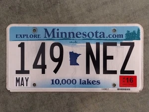 *99 CENT SALE* 2016 Minnesota License Plate # 149 NEZ Monkees Mike Nezmith Music - Picture 1 of 1