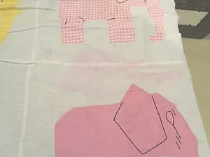 Edredón vintage hecho a mano sin terminar - Imagen 1 de 6