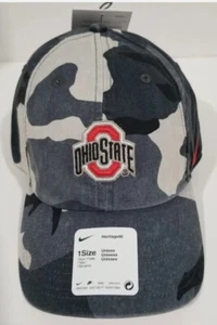Ohio State Buckeyes Nike Heritage Strapback Camo Hat NEW CU7164 060 - Picture 1 of 3