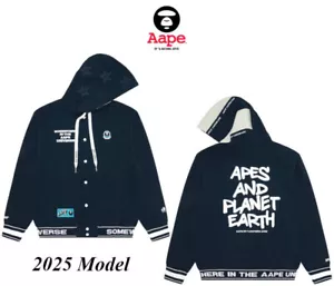 Aape By A Bathing Ape Men's Hooded Varsity Jacket 2025 Model AAPSWMB347XXN Japan - Picture 1 of 6
