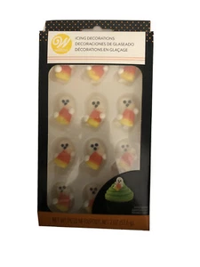 Ghost with Candy Corn 1 Ea Paquete de 12 Ct Decoraciones de Glaseado Real Wilton Ver más abajo - Imagen 1 de 12