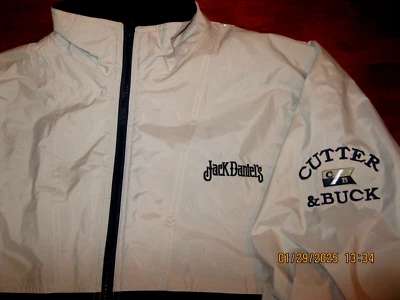 MINT Cutter and Buck Jacket Mens MED Golf  JACK DANIELS Logo WIND RAIN - Image 1 of 4