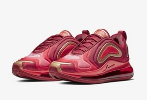 Nike Kid's Air Max 720 Red/Gold Running AQ3195-600 Size 6.5 / Women's 8 - Picture 1 of 4