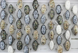 32 piezas de anillos P clásicos de plata de resina de joyería clásicos de joyería para mujer - Imagen 1 de 8