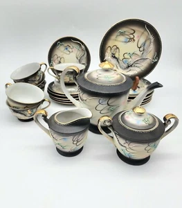Juego de té de vajilla de dragón Moriage japonesa de colección de Gales. Platillos, platos de postre - Imagen 1 de 12