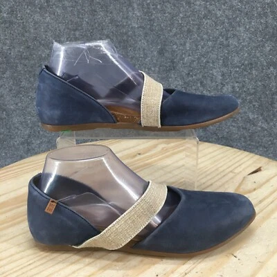 Zapatos para mujer El Naturalista 41 Stella Mary Jane D'Orsay planos ND57 cuero azul Foto 1 de 4