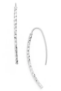 Pendientes curvos de plata esterlina 925 de corte de diamante de plata esterlina NUEVO CON ETIQUETAS ¡REGALO! - Imagen 1 de 6