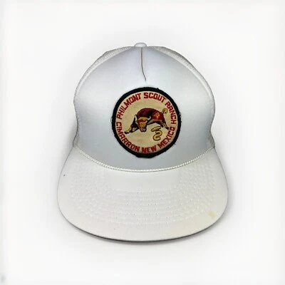 Sombrero de camionero Philmont Scout Ranch de colección, Cimarron, casi nuevo, gorra blanca con parche Foto 1 de 4