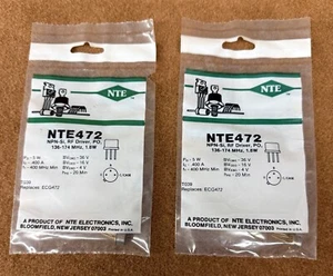 NOS NEW NTE Electronics NTE472 T-NPN RF Driver, Power Output (ECG472) 2Pack - Picture 1 of 1