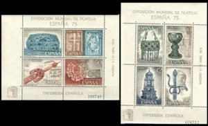 España 1975 Edifil 2252/3 Sellos ** HB Exposicion Mundial Filatelica Orfebrería - Imagen 1 de 1