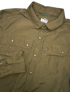 REI CO-OP Kids Boys XL (18-20) Roll Tab Shirt Ripstop Trekking Hiking Olive - Picture 1 of 10