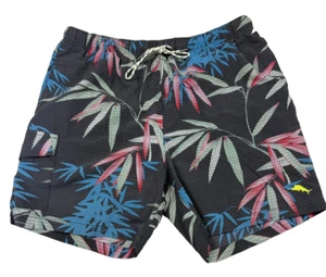 Tommy Bahama Black Hawaiian Mesh Lined Mens Swim Shorts Size Large - Picture 1 of 5