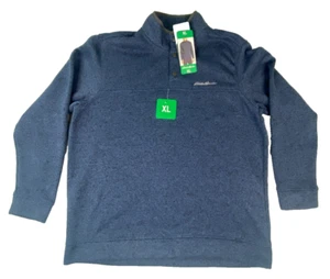 Eddie Bauer Men's Radiator Fleece Pullover 1/4 Snap in Front Navy Blue Size: XL - Picture 1 of 11