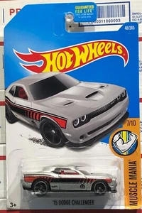 2017 HOT WHEELS '15 DODGE CHALLENGER, SILVER, #7/10 MUSCLE MANIA, #48/365, MOPAR - Picture 1 of 6