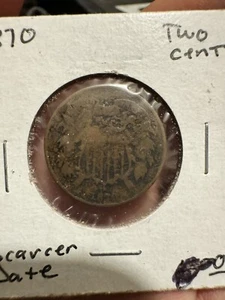 1870 2 cent piece, Scarcer Date - Picture 1 of 4