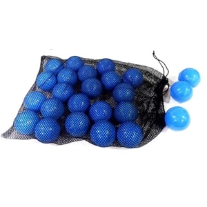 Juego de 24 bolas de cricket de plástico todas azules en bolsa de transporte de malla para transporte - Imagen 1 de 1