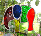Multi Colour ELEPHANT Authentic Handmade Stained Glass SUNCATCHER Nature Lovers