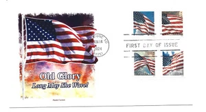 5879-82 U S Flags APU 3K and 10K, coil  set of 4 with backing paper Panda, FDC - Picture 1 of 1