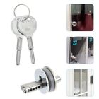 Sleek Silver Glass Door Lock with Precision Keys Perfect for Showcases
