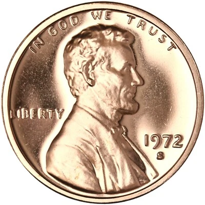 1972 S Lincoln Proof Cent Uncirculated Pulled From Mint Proof Sets - Image 1 of 4