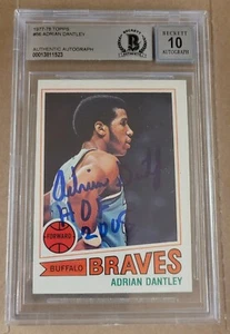 Autographed 1977-78 Adrian Dantley Rookie card #56 BAS Beckett Slabbed -Auto 10 - Picture 1 of 1