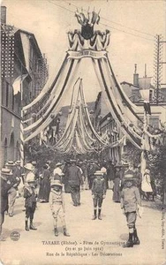 CPA 69 TARARE FETES DE GYMNASTIQUE 1912 RUE DE LA REPUBLIQUE LS DECORATIONS - Imagen 1 de 1