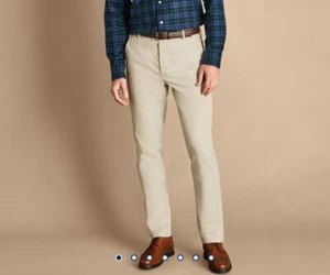 Charles Tyrwhitt Herren Ultimate Bügelfreie Chinohose Stone 40W/34L Neu mit Etikett - Bild 1 von 7