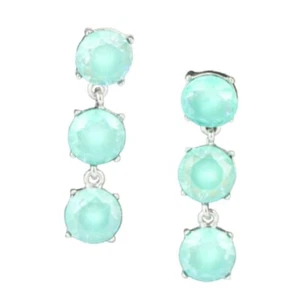 Kohl's Metal Earrings Ice Blue Cubic Zirconia Silver Tone Dangles - Picture 1 of 2