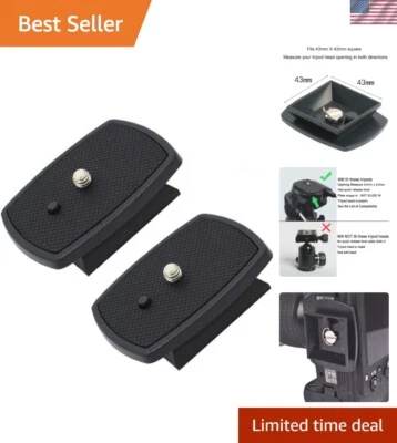 2-Pack Lightweight Quick Release Camera Plate for Velbon 60" Tripod Models - Image 1 of 4