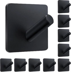 Heavy Duty Adhesive Hooks, Bath Towel Hooks 10 Pack, Adhesive Wall Hooks for Bat - Picture 1 of 12