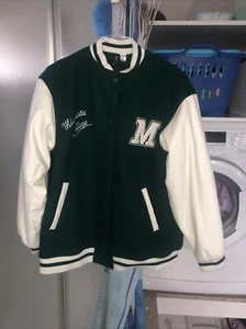 College Jacke Größe XS Grün Weiß Teen Mode Warm Mantel Schule - Bild 1 von 7