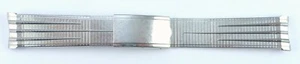 Stainless Steel Tri-Fold Clasp Wristwatch Bracelet w/18.8mm Curved Ends - Picture 1 of 11