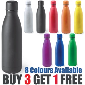 Stainless Steel Water Bottle 790ml Sport Gym Yoga Metal Drink Flask Matte Colour - Picture 1 of 27