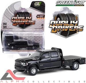 Greenlight 46160F 1:64 2023 Dodge Ram 3500 doble plataforma plana (negro) - Imagen 1 de 1