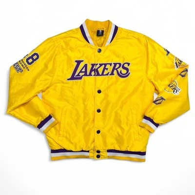 NBA Los Angeles Lakers Authentic Yellow Satin Vasity Jacket Men’s Size Medium Foto 1 de 4