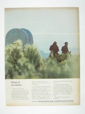 LTV Aerospace Corporation Anuncio De Colección Años 60 Diligencia Vaqueros Caballos Foto 1 de 2