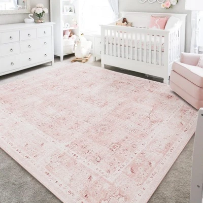 Alfombra Infantil para Bebé Niña, Lavable a Máquina Linda Alfombra Rubor para Dormitorio Niñas L... Foto 1 de 4