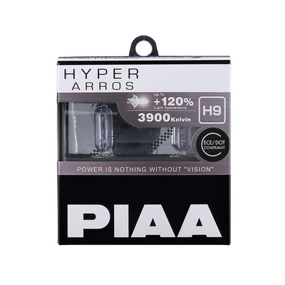 PIAA Hyper Arros (H9) Headlight Bulbs (Pair) - Cool White, Up To 120% Brighter - Image 1 of 2