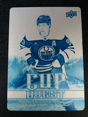 25-26 UPPER DECK CUP QUEST CYAN PRINTING PLATE - RYAN NUGENT-HOPKINS 1/1 OILERS - Image 1 of 2