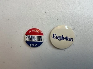 2 Stuart Symington Thomas Eagleton Campaign Button PinBacks - Picture 1 of 2