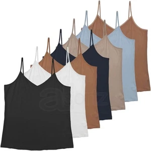 Damas Cami Chaleco Prendas para el torso Paquete de 3 Talla Grande Algodón Rico ex M S Grande Nuevo Reino Unido Talla - Imagen 1 de 20