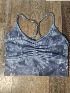 Gymshark Sports Bra S Blue Tye Dye - Picture 1 of 4