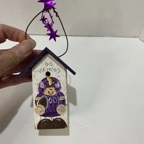 Go Vikings wooden, hand painted birdhouse ornament Cover