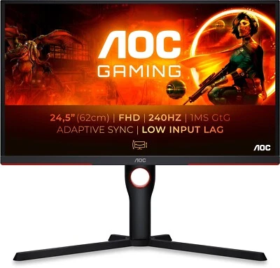 AOC 25G3ZM/BK Gaming Monitor 24.5" FHD 1920x1080 IPS AMD FreeSync 240Hz 0.5ms - Bild 1 von 4